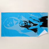 Modische Black Dancing Girl Silhouette Strandtuch (Vorderseite)