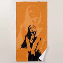 Modische Black Dancing Girl Silhouette Strandtuch