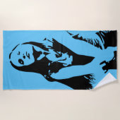 Modische Black Dancing Girl Silhouette Strandtuch (Vorderseite)