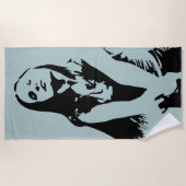 Modische Black Dancing Girl Silhouette Strandtuch (Vorderseite)