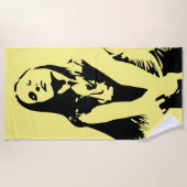 Modische Black Dancing Girl Silhouette Strandtuch (Vorderseite)