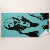 Modische Black Dancing Girl Silhouette Strandtuch (Vorderseite)