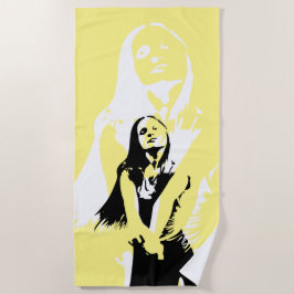 Modische Black Dancing Girl Silhouette Strandtuch