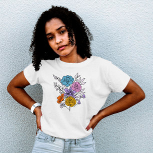 modische Blumen feminin elegant süß T-Shirt