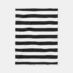Modische breite horizontale Schwarzweiss-Streifen Fleecedecke