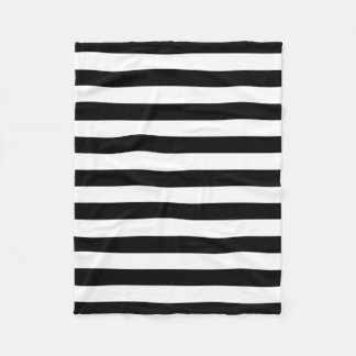 Modische breite horizontale Schwarzweiss-Streifen Fleecedecke