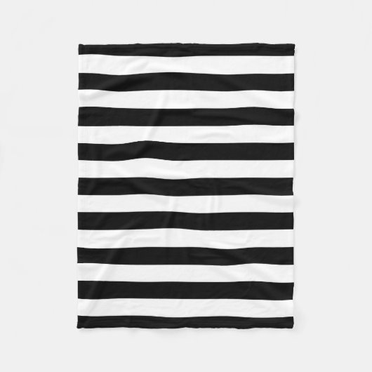 Modische breite horizontale Schwarzweiss-Streifen Fleecedecke (Vorderseite)