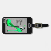 Modische Dame in Rot-Stiletto-Gepäckmarke Gepäckanhänger (Vorderseite horizontal)