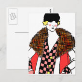 modische Dame Postkarte (Vorne/Hinten)