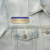 Modische dunkle Blauen & Luxus Gold Metallic: Chic Namensschild (Beispiel)