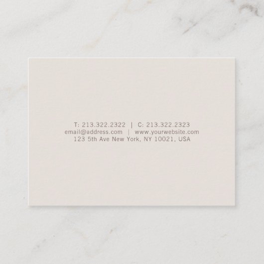 Modische elegante FarbeMinimalistic Schablone Visitenkarte (Rückseite)