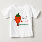 Modische Erdbeere Baby T-shirt (Vorderseite)