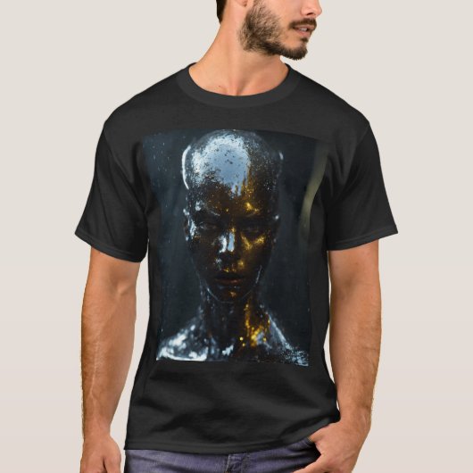 # modische fas: schwarzer T - Shirt für Männer. (Vorderseite)