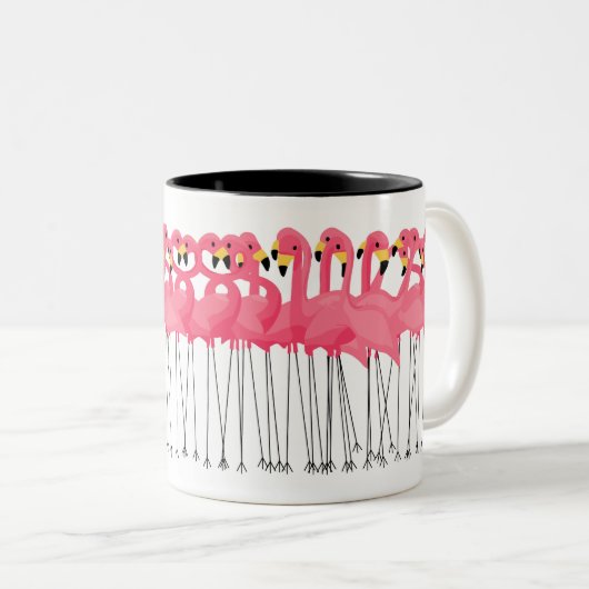 Modische Flamingos Zweifarbige Tasse (VorderseiteRechts)
