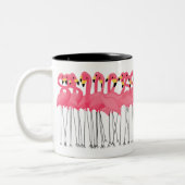 Modische Flamingos Zweifarbige Tasse (Links)