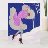 Modische Frau im Winter Karte (Vorderseite)