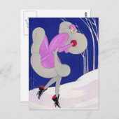 Modische Frau im Winter Postkarte (Vorne/Hinten)