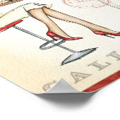 Modische Frauen trinken Wein Poster (Ecke)