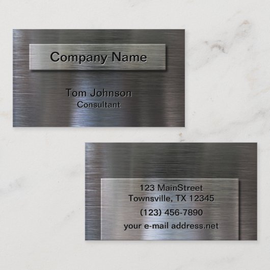 Modische gebürstete Stahlplatte Visitenkarte (Vorne/Hinten)