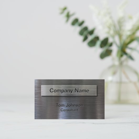 Modische gebürstete Stahlplatte Visitenkarte (Stehend Vorderseite)