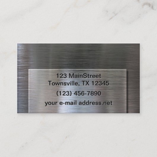Modische gebürstete Stahlplatte Visitenkarte (Rückseite)