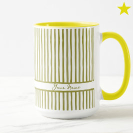 Modische gelbe Aquarell-Mini-Streifen mit individu Tasse