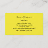Modische gelbe und blaue Pfau-Feder Visitenkarte (Rückseite)