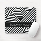 Modische geometrische Schwarzweiss-Streifen mit Mousepad (Mit Mouse)