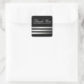 Modische Graustreifen Streifen danke Quadratischer Aufkleber (Tasche)