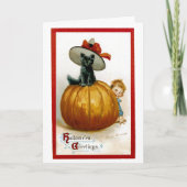 Modische Halloween Kitty Karte (Vorderseite)