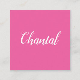 Modische handgeschriebene unbedeutende rosa quadratische visitenkarte
