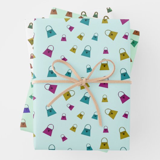 Modische Handtaschen Umpackpapierblätter Geschenkpapier Set (Beispiel)