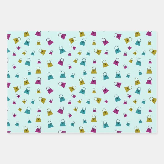 Modische Handtaschen Umpackpapierblätter Geschenkpapier Set (Vorderseite)