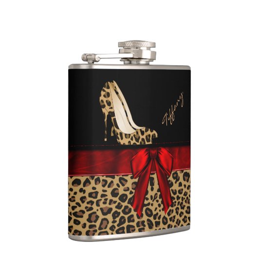 Modische Jaguar Print Stilettos Custom Flask Flachmann (Rechts)