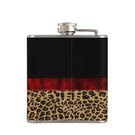 Modische Jaguar Print Stilettos Custom Flask Flachmann (Rückseite)