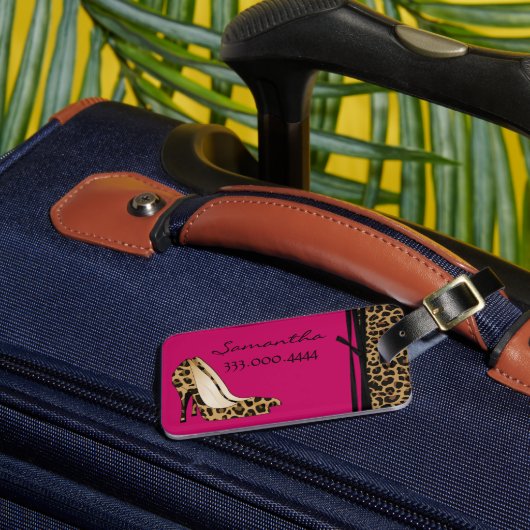 Modische Jaguar Silettos Custom Luggage Tag Gepäckanhänger (Vorderseite Insitu 3)