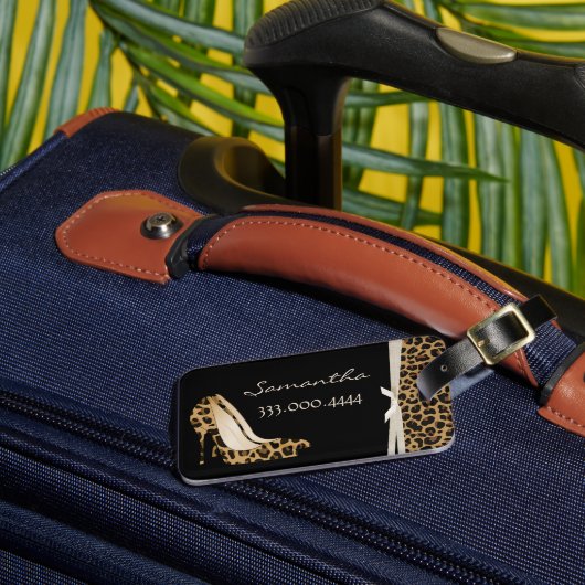 Modische Jaguar Silettos Personalisiert Gepäckanhänger (Vorderseite Insitu 3)