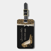 Modische Jaguar Silettos Personalisiert Gepäckanhänger (Vorderseite vertikal)