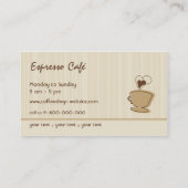 Modische Kaffee-Visitenkarte Visitenkarte (Rückseite)