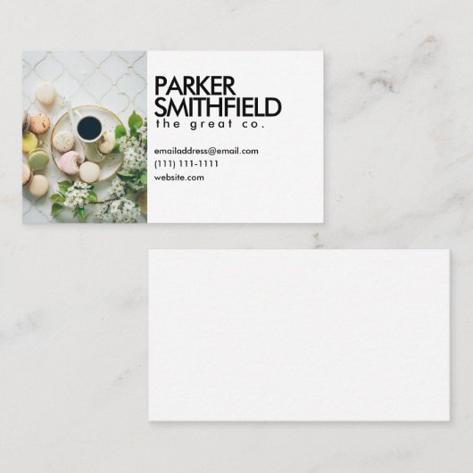 Modische Kaffeestube-Makronen Visitenkarte (Vorne/Hinten)