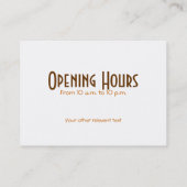 Modische Kaffeestube-Visitenkarte Visitenkarte (Rückseite)