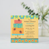 Modische Kuchen-Geburtstags-Einladung Einladung (Stehend Vorderseite)