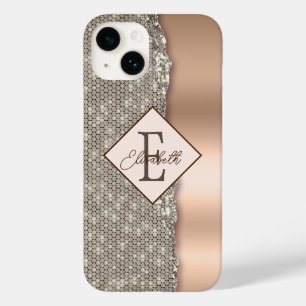 Modische Kupfer Diamanten Case-Mate iPhone 14 Hülle