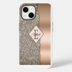 Modische Kupfer Diamanten iPhone 14 Hülle
