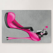 Modische Lady in Stiletto Jigsaw Puzzle (Horizontal)