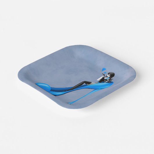 Modische Lady in Stiletto-Papierplatte Pappteller (Gewinkelt)