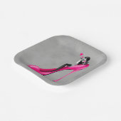 Modische Lady in Stiletto-Papierplatte Pappteller (Gewinkelt)