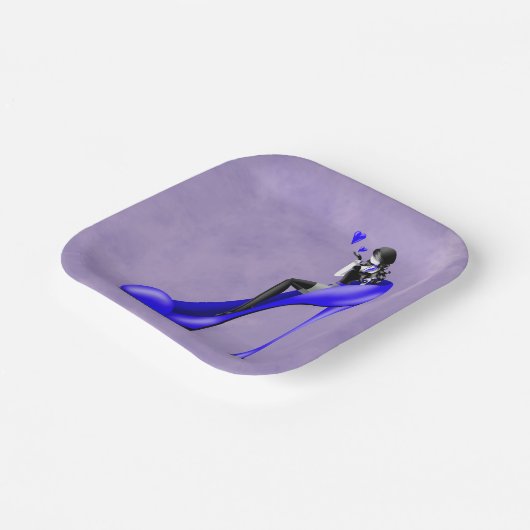 Modische Lady in Stiletto-Papierplatte Pappteller (Gewinkelt)