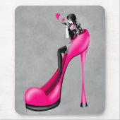 Modische Lady in Stiletto Pink Mouse Mat Mousepad (Vorne)