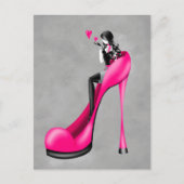 Modische Lady in Stiletto Postcard Postkarte (Vorderseite)